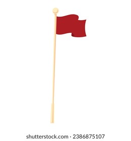 Vector cartoon red flag vector isolated object illustration.