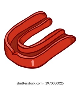 Vector Cartoon Red Mouth Guard for Boxing or Mixed Martial Arts