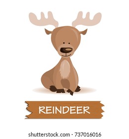 Vector Cartoon Reindeer
