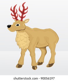 Vector cartoon Reindeer