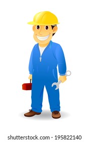 vector cartoon repairman