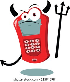 a vector cartoon representing a funny evil cellular