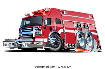 Vector Cartoon Rescue Truck