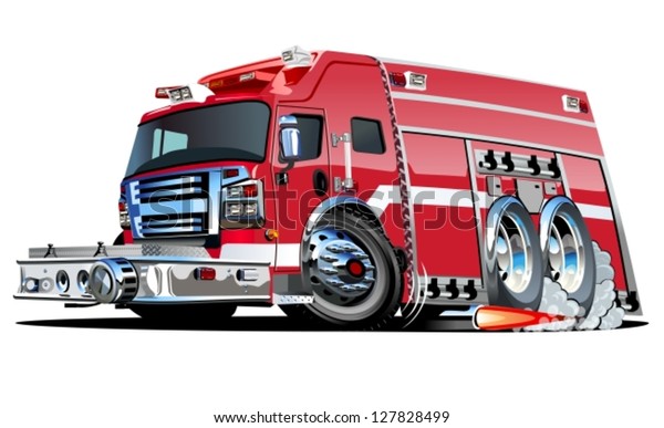 Vector Cartoon Rescue Truck Stock Vector (Royalty Free) 127828499