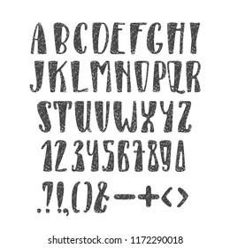 Vector cartoon retro alphabet, typeface, typography. Hand drawn latin typeface on white background. Freehand typeface