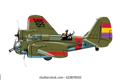 Avión catadióptrico vector. Formato vectorial EPS-10 disponible separado por grupos para una edición sencilla