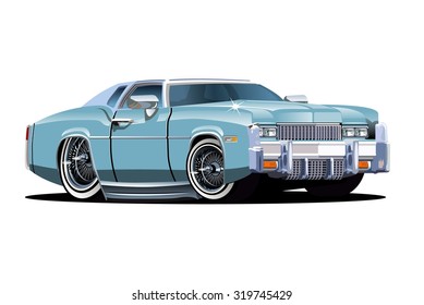 Vector cartoon retro car. Available EPS-10 separated by groups and layers with transparency effects for one-click repaint