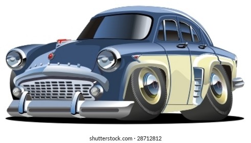 Vector cartoon retro car. More from "Cartoon muscle cars" serie see in my portfolio