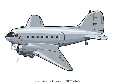 Vector Cartoon retro cargo plane. Available EPS-10 vector format separated by groups and layers for easy edit