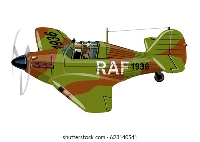 Avión de combate retro vectorial. Formato vectorial EPS-10 disponible separado por grupos para una edición sencilla