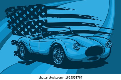 Vector Cartoon Retro Hot Rod vector illustration design