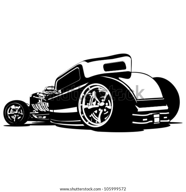 Vector Cartoon Retro Hot Rod Stock Vector (Royalty Free) 105999572