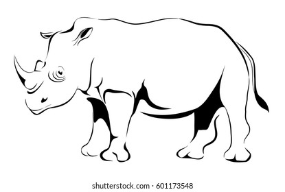 vector cartoon rhinoceros