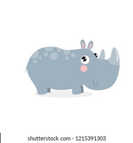 vector cartoon rhinoceros. Little rhino
