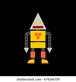 Vector Cartoon Robot Design Icon. Toy robots vector