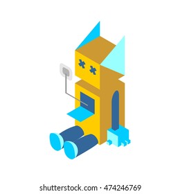 Vector Cartoon Robot Design Icon. Toy robots vector