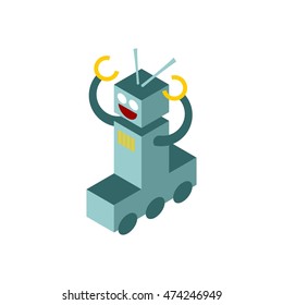 Vector Cartoon Robot Design Icon. Toy robots vector