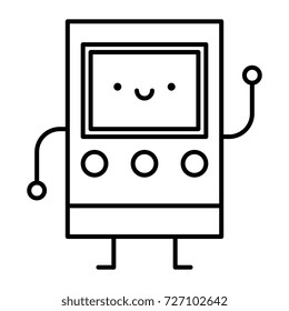 Vector Cartoon Robot Isolated On White Background