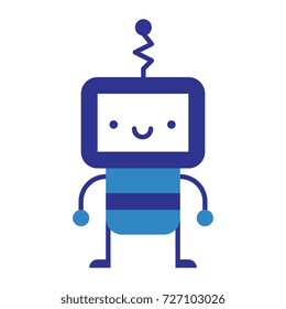 Vector Cartoon Robot Isolated On White Background