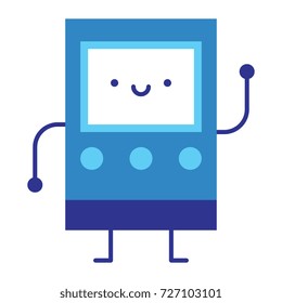 Vector Cartoon Robot Isolated On White Background