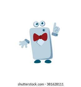 Vector cartoon robot tablet