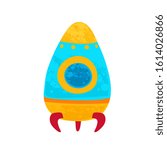 Vector cartoon rocket. Vector illustration for t-shirt prints, greeting cards, parties, posters, stickers or decor