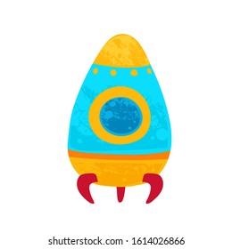 Vector cartoon rocket. Vector illustration for t-shirt prints, greeting cards, parties, posters, stickers or decor