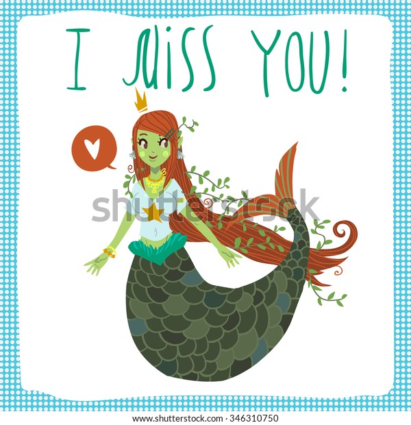 Vector Cartoon Romantic Miss You Flat Stock Vector Royalty Free