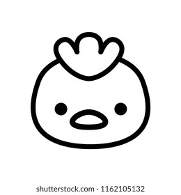 Vector Cartoon Rooster Icon Isolated On White Background