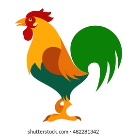 Vector cartoon rooster symbol of 2017 new year