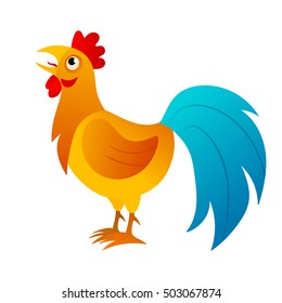 Vector cartoon rooster symbol of 2017 new year