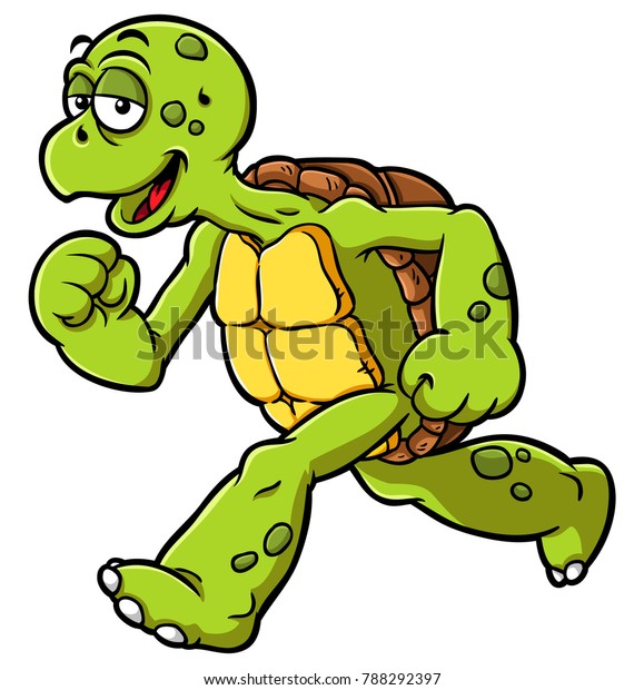 Vector Cartoon Running Tortoise Stock Vector (Royalty Free) 788292397 ...