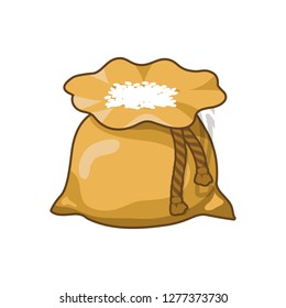 vector cartoon sacks of rice isolated on a white background