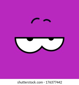 Vector cartoon sadness  eyes. Violet. Eps10
