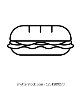 Vector Cartoon Sandwich Icon Isolated On White Background