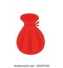 Vector cartoon santa bag 