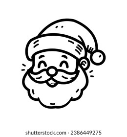 Caricatura vectorial de Santa Claus, dibujada a mano en un fondo blanco