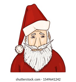 Vector Cartoon Santa Claus. Christmas Character on Isolated White Background