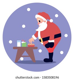 Vector Cartoon Santa Claus Christmas Illustration Isolated