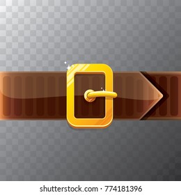 vector cartoon santa claus leather belt with golden buckle isolated on transparent background. vector frame or corner for christmas banner , flyer or poster