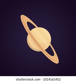 Vector cartoon Saturn Planet isolated illustration.