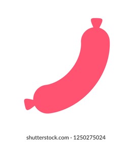 Vector Cartoon Sausage Icon Isolated On White Background