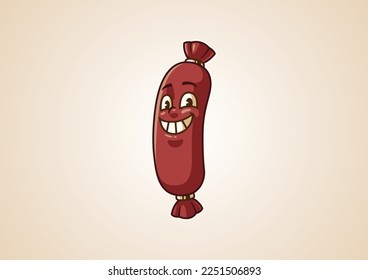 Vector Cartoon Sausage Mascot Logo Template