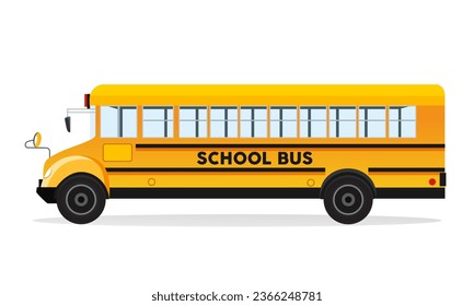 Vector cartoon school bus isolated on white background
