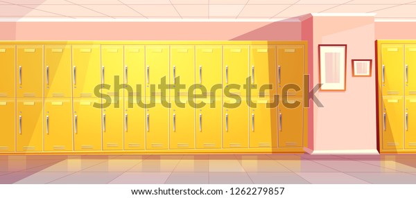 Vector Cartoon School College Corridor Bright Stock Vector (Royalty ...