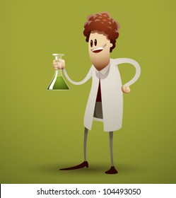 Vector cartoon scientist 2