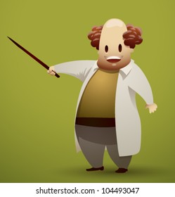 Vector cartoon scientist 3