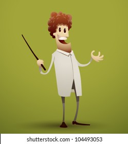 Vector cartoon scientist 5