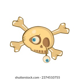 Vector cartoon sculpt with bones and eyes on white background. Great element for your horror design.
