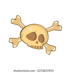 Vector cartoon sculpt with bones and on white background. Great element for your horror design.
